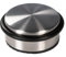 Oxid7® Butoir de porte en acier inoxydable brossé mat ⌀ 10,3cm, hauteur: 4,5cm | Butoir de porte massif 1,1 kg aussi pour portes lourdes | 3 anneaux en caoutchouc de haute qualité comme protection