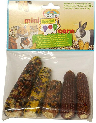 Quiko Mini Pop Corn Special 170g para roedores - mazorcas de maíz Naturales con valiosos nutrientes