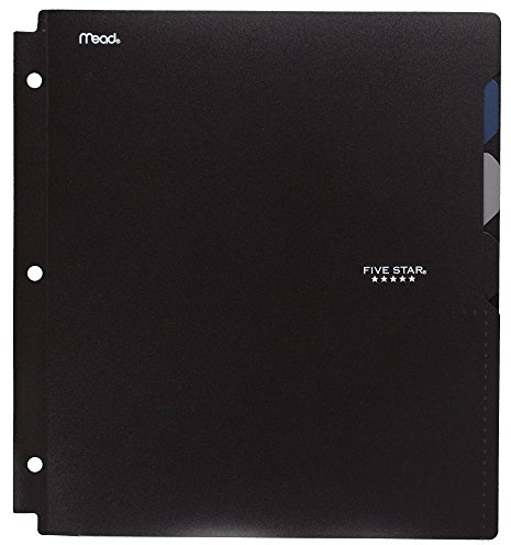Five Star 4-Pocket Folder, Quick-View, Plastic, Folders with Pockets, Color Selected for You, 1 Count (33168)
