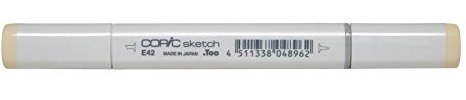 COPIC Sketch Marker Typ E - 42, Sand White, professioneller Pinselmarker, mit einer Super-Brush-Spitze und einer Medium-Broad-Spitze