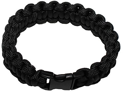 Armband, Paracord schwarz, Clipverschluss, Breite 1,9 cm, Größe L