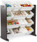 Humble Crew Espresso Wooden Toy Storage Organiser for Children, with 12 BPA Free Plastic Removeable Storage Bins, Ideal for Storing Toys, Games, Books and Craft Supplies - Espresso/White