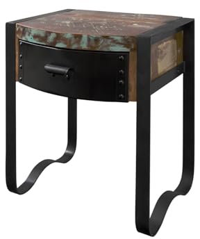 MASSIVMOEBEL24.DE Nachttisch Altholz 50x40x60 Mehrfarbig lackiert Industrial #11