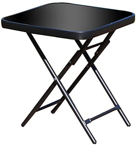 RUNADI Kingfisher FSDT Table d'appoint Pliante pour Le Jardin ou la terrasse Noir