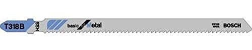 Bosch Professional 3x Jigsaw Blade T 318 B Basic for Metal (for Metal pipes & profile, thick-wall, Accessories Jigsaw)