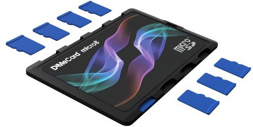 DiMeCard micro8 Porte Cartes Mémoire microSD VAGUE COULEUR EDITION (Ultrafin, format carte de crédit, étiquette inscriptible)