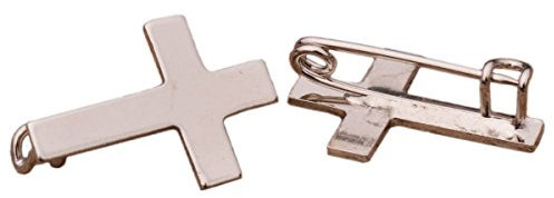 Anstecker Kreuz silberfarben 2cm - Anstecknadel für Priester Kommunion Konfirmation