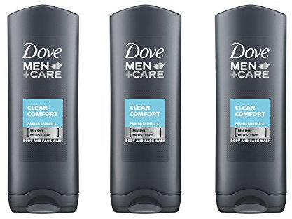 3 x Dove Men Care Clean Comfort cuerpo y rostro lavado gel de ducha (la grande) 400 ml