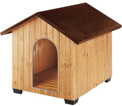 Ferplast Hundehütte XXL große Hunde Domus Maxi aus FSC-Holz, Hundehaus Outdoor Wetterfest, Isolierende Kunststofffüße, Tür mit Bissschutzkante aus Aluminium, 108 x 130 x h 103 cm.