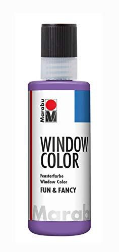 Marabu 04060004007 - Window Color fun & fancy, lavendel 80 ml, Fensterfarbe auf Wasserbasis, ablösbar auf glatten Flächen wie Glas, Spiegel, Fliesen und Folie