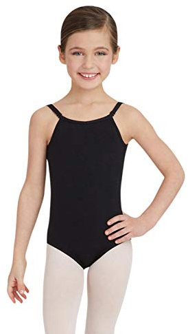 Capezio Mädchen Leotard mit verstellbaren Trägern Turnanzug, Schwarz, 34