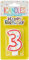 Unique Party Supplies 37313 Glitzernde Zahl 3 Geburtstagskerze und Happy Birthday-Kuchendekoration