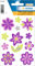 HERMA 6293 Aufkleber Blumen Glitzer klein, 11 Stück, Pflanzen Sticker mit lila Blüten Motiv, Kinder Etiketten für Fotoalbum Tagebuch Poesiealbum Scrapbooking Geburtstag Dekoration Briefe DIY Basteln