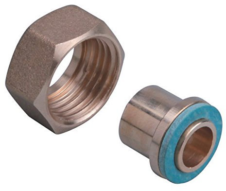 Gurtner - Raccord gaz naturel - Sachet de 2 raccords 2 pièces Joint Plat GAZ G1/2 (15/21) à braser sur cuivre Ø12 -