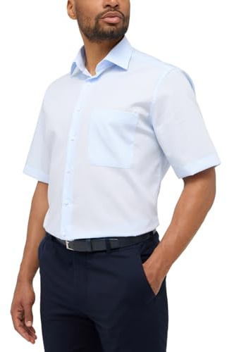 Eterna Langarmshirt Comfort Fit Pinpoint Uni, hellblau, 59