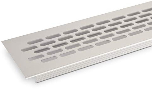 SOTECH 2 Stück Lüftungsgitter 484 x 60 mm Silber EV1 Lochblech | Lochgitter Stegblech