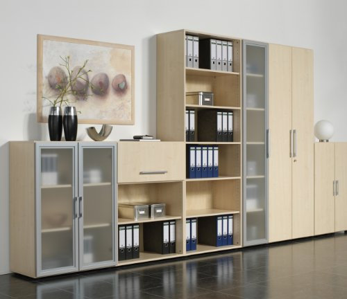Gera Möbel S-343102-AH Flügeltürenschrank Mailand 3 OH Griff rechts oder Links mit Standfüßen, 40 x 42 x 110,4 cm, ahorn