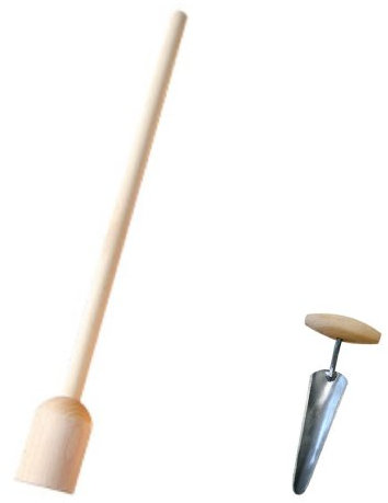 Krautstampfer 60 cm, Sauerkrautstampfer + Edelstahl Krautbohrer 23 cm