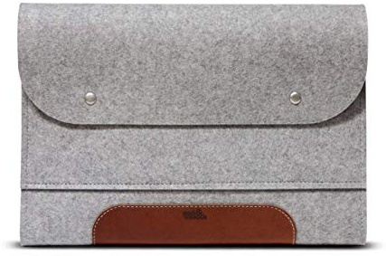Pack & Smooch Laptoptasche Leder & Wollfilz bis 16 Zoll | 100% Merino Wollfilz & Leder | Für Laptops bis 16 Zoll | MacBook Pro/Air