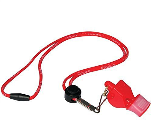 Fox 40 Classic Cmg Whistle Breakaway Red,115 DB (Single with Lanyard) Sifflet Classique avec Cordon de Serrage Rouge Unisexe Adulte Unisexe Enfant Homme Femme