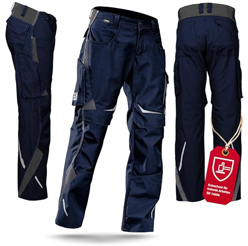 KÜBLER Workwear Pulsschlag Hose HIGH PSA 2 – Hose mit ergonomischer Linienführung und Knieschutztaschen dunkelblau/anthrazit Gr. 52