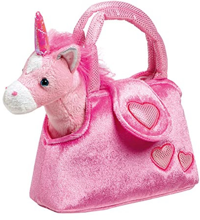 small foot Einhorn „Fina“ in pinker Tasche, Kuscheltier-Accessoire aus Plüsch für Kinder, ab 3 Jahren, 4146