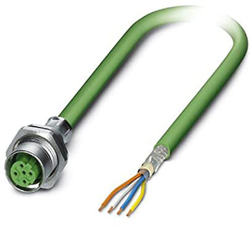 PHOENIX CONTACT SACCBP-FSD-4CON-PG9/2.0-933SCO Bus-System-Einbaubuchse, 4 Polig, D Kodiert, mit 2.0m Buskabel, 2mm² x 2mm² x 0.34mm² Leiterquerschnitt