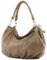 modamoda de IT40 Damen Leder/Nappaleder Schultertasche Hobo Bag handmade in Italy, Farbe:Toffee