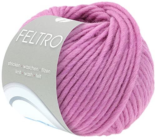 LANA GROSSA Feltro | Filzgarn für Kreativhandwerk, vielseitig, hochwertige Wolle zum Nass- und Trockenfilzen | Handstrickgarn aus 100% Schurwolle | 50g Wolle zum Stricken & Häkeln | 50m FB 69