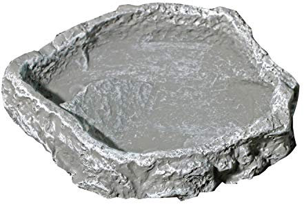 JBL ReptilBar 71073 Futter Trink und Badenapf für Terrarientiere, L, grau