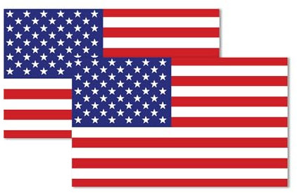 Magnet Me Up Magnet-Aufkleber mit amerikanischer Flagge, 7,6 x 12,7 cm, 2 Stück, rot, weiß und blau, robuster Automobil-Magnet für Auto, LKW, SUV, Briefkästen oder jede andere magnetische Oberfläche,