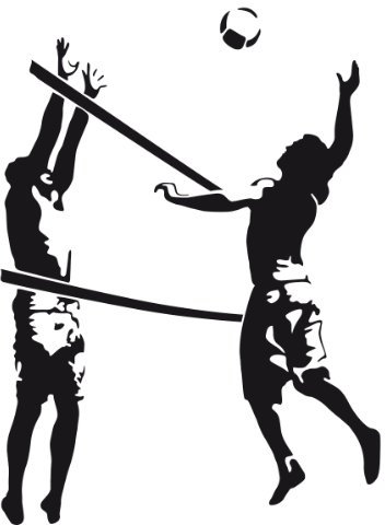 PrimeStick Wandtattoo Wandaufkleber Volleyball #114C schwarz 120cm x 165cm (RAL9005)