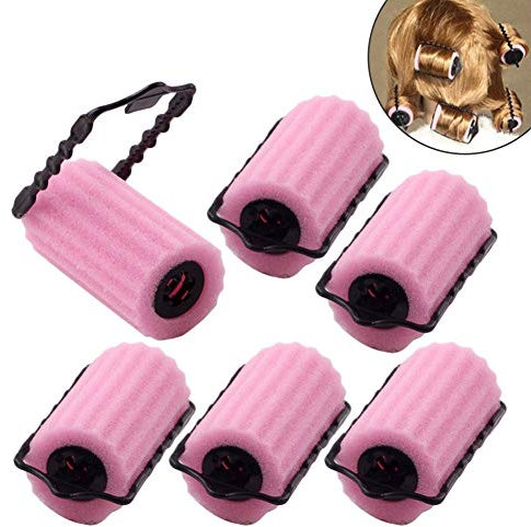EQLEF® Maker Foam Roller, Schwamm, Lockenwickler, Wellen, Frisur, lockiges Haar – 6 Grafen