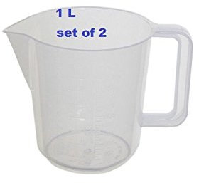 Set of 2 ONE (1) Pint Measuring JUG Plastic Kitchen Measure Mixing Clear Mug