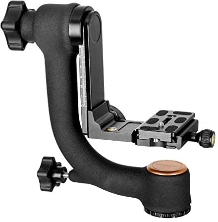 Koolehaoda Gimbal Stativkopf, Metall Gimbal Kopf mit Arca Schnellwechselplatte und Wasserwaage für DSLR Kameras mit einer Belastung von bis zu 12 kg