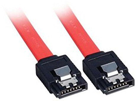 LINDY 33449 - Cable SATA III con clip de seguridad, 0.2m, color rojo