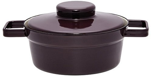 Riess, 2111-201, Kasserolle mit Deckel, Durchmesser 20 cm, Inhalt 1.2 Liter, DARK AUBERGINE, AROMAPOTS, Truehomeware, Emaille, Induktion