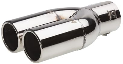 Simoni Racing Auspuffblende Doppel Rund Edelstahl - Ø63xL220mm - Anschluß ->60mm