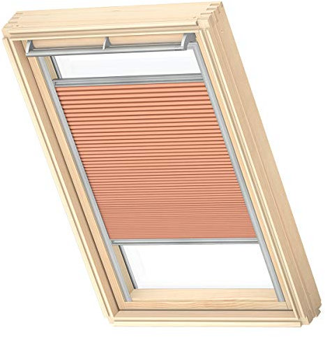 VELUX Original Wabenplissee, PK06, Apricot, mit Grauer Führungsschiene