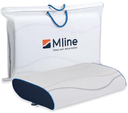 M LINE | Pillow You Blau M | Kopfkissen für Rückenschläfer & Seitenschläfer mit Schulterbreite 45-50 cm - Memory Schaum - Optimale Belüftung - Mittlerer Stützbedarf - 55 x 35 x 10 cm