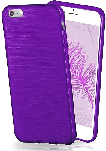 moex Cover in Silicone Compatibile con iPhone 6s / iPhone 6 | Effetto Alluminio Spazzolato, Lilla