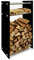 Kaminholzregal Holzregal Kaminholz-Ständer, 12 mm Sicherheitsglas - Holzaufbewahrung Holzständer Feuerholzregal Glas Kaminholz Kaminholzablage Kaminholzhalter schwarz 350 mm x 600 mm x 1200 mm (LxBxH)
