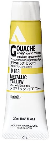 Holbein acrylique La gouache metallique D1.8.3 jaune. 2..0ml de (6. No.)