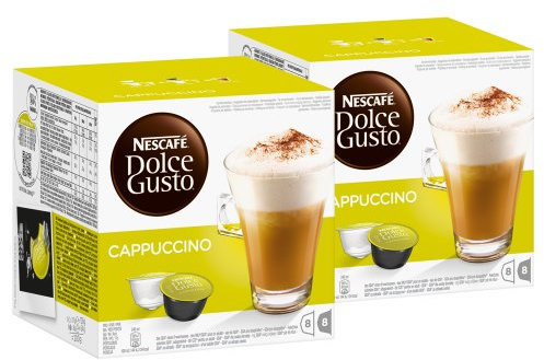 Nescafé Dolce Gusto Cappuccino, Lot de 2, 2 x 16 Capsules (16 portions)