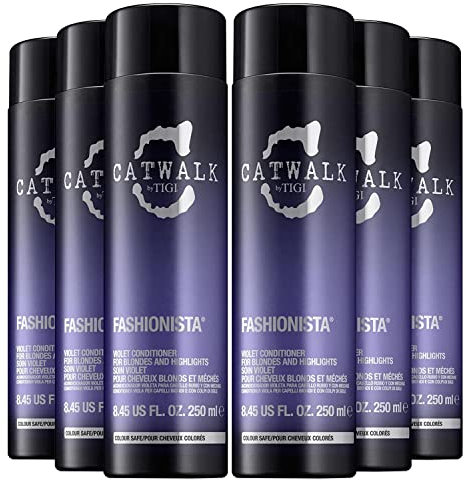 6 Pack of Catwalk by TIGI Fashionista Violet Purple Conditioner for Blonde Hair 250ml