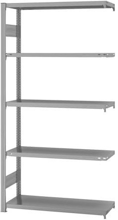 eurokraft | System-Steckregal | Bauart mittelschwer | kunststoffbeschichtet | Regalhöhe 2000 mm | Anbauregal | Breite x Tiefe 1000 x 400 mm