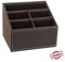 dcasa - Portamandos piel marron 17 x 17 x 13 cm