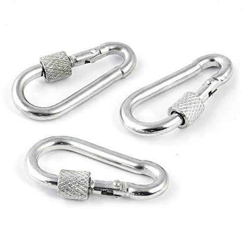 5 Stück Karabinerhaken mit Sicherung 5mm karabiner haken – Stahl C15, galvanisch verzinkt DIN 5299 C – Seilzubehör Zubehör Seil Drahtseil Zubehörteile – DQ-PP