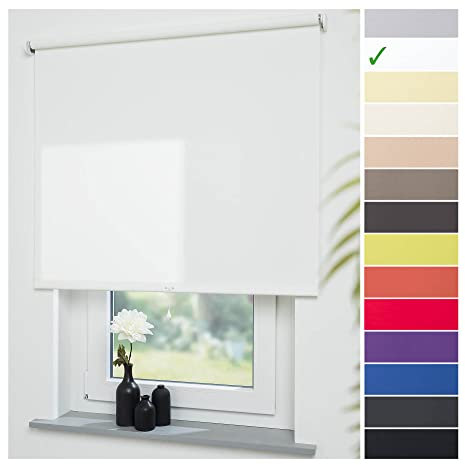 Liedeco® Rollo, Spring-, Schnapprollo / 62 x 180 cm (Breite x Höhe), weiß/lichtdurchlässig, Blickdicht/viele Farben, Größen und Typen/Breiten 60-200 cm/Variable Montage möglich