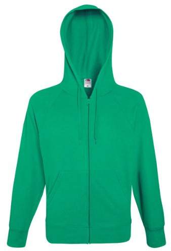Fruit of the Loom Men's Pull-over Lightweight Hooded Sweat, Kelly Green, Large